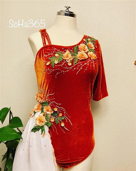 Orange Floral Dance Costume – Handmade Lycra Jazz Dress - Etsy