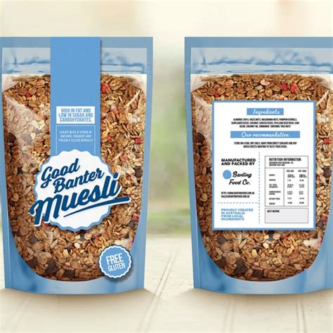 Front And Back Food Label For A Muesli Company Product Packaging Contest