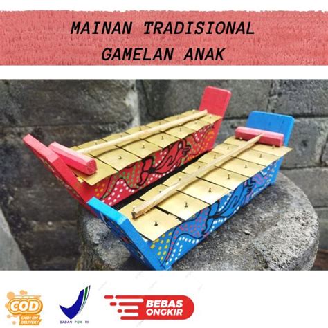 Jual COD Mainan Anak Gamelan Alat Musik Tradisional Xylophone