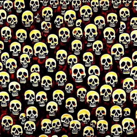 A Beautiful Painting Many Skulls Combine Buddhas By Stable Diffusion