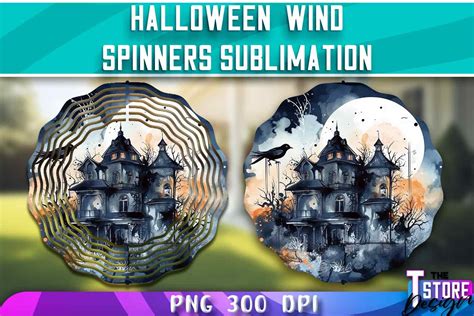 Halloween Haunted House Wind Spinners Graphic By The T Store Design