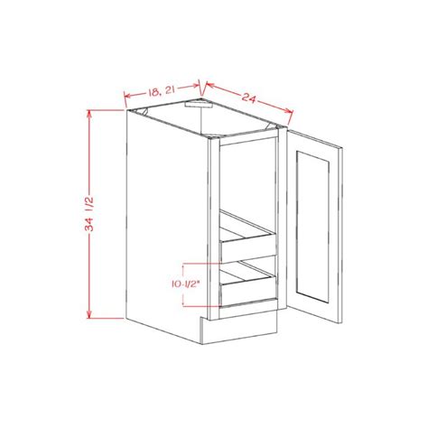 Graphite Grey Shaker Full Height Door Base Cabinet With Rollout