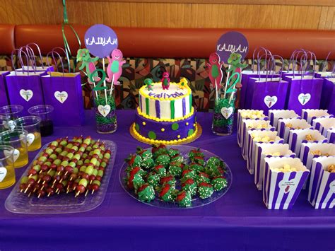 Barney Birthday Party Theme Barney Party Ideas Barney Theme Barney Treats Barney Desert