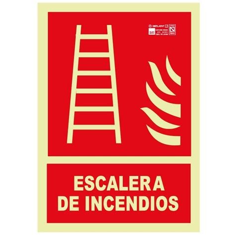 Se Al Luminiscente Pvc Mm Pictograma Escalera De Incendios Abad