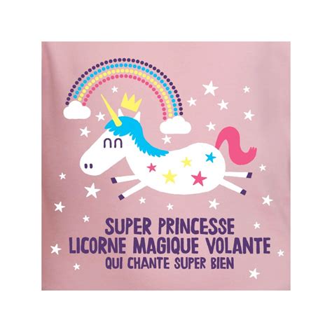 T Shirt Humour Personnalis Super Princesse Licorne Avomarks