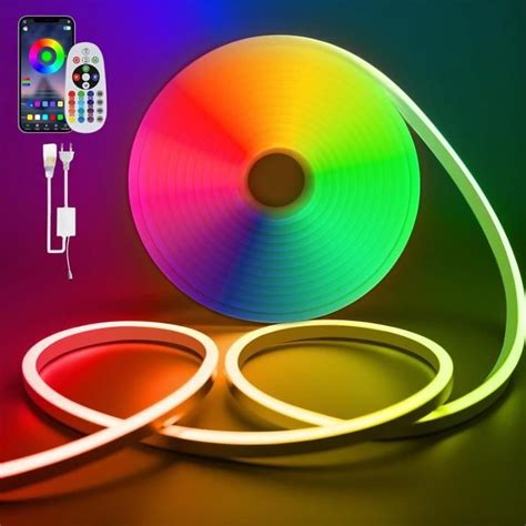 Ridgetube Rgb Neon Ruban Led 15M Flexible Bande Led Dimmable Néon Bande