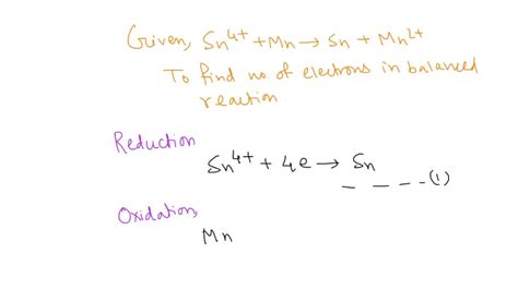 Solved Considering The Redox Reaction Sn Mn Mn Sn How Many