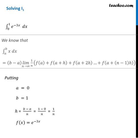 Question 3 Evaluate 0 1 E2 3x Dx As A Limit Of A Sum