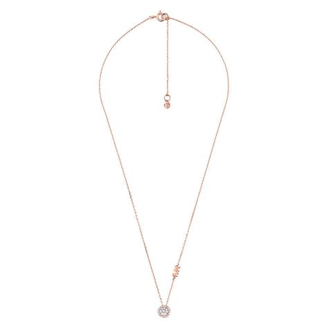 Michael Kors 14ct Rose Gold Plated Cz Mk Pendant Hsamuel