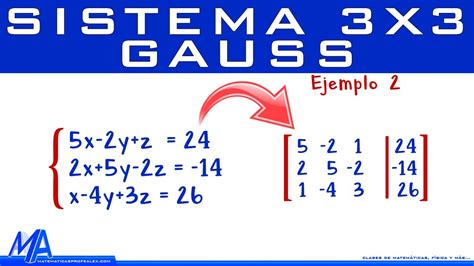 Solución De Un Sistema De 3x3 Método De Gauss Ejemplo 2 Youtube