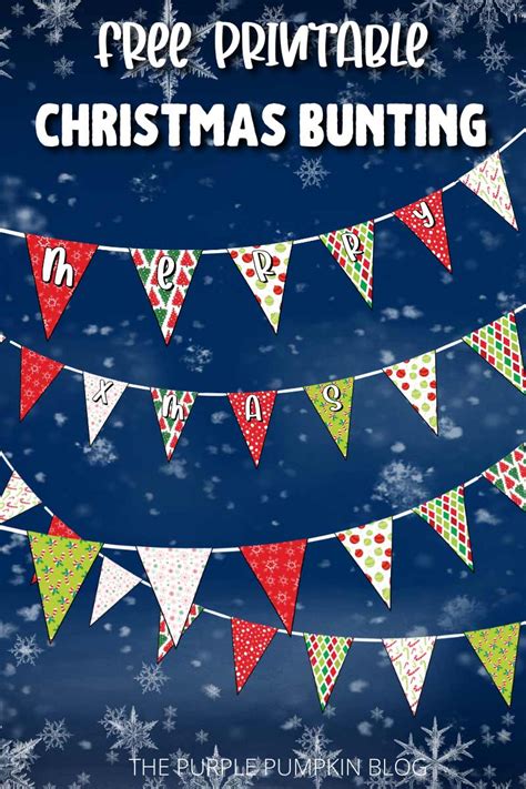 Free Printable Christmas Bunting Flags For Christmas Parties