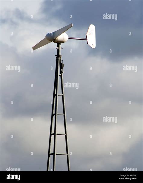 Domestic Or Private Commercial Wind Turbine Here In Manchester Uk Stock