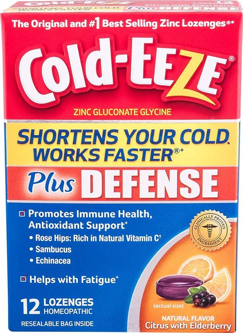 Amazon Cold Eeze Plus Defense Cold Shortening Lozenges Count