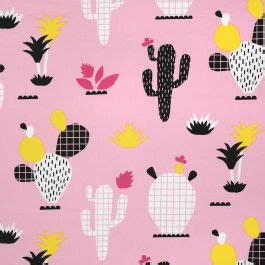 Tissu Coton Enduit Souple Et Mat Imprim Cactus