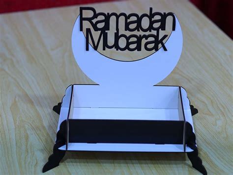 Laser Cut Ramadan Gift Tray Ramadan Mubarak Wooden Tray Decoration Idea