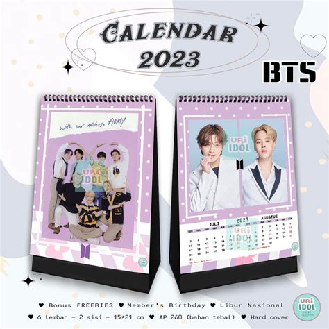 Jual BTS KALENDER BTS 2023 Kalender MEJA Kalender DINDING BTS