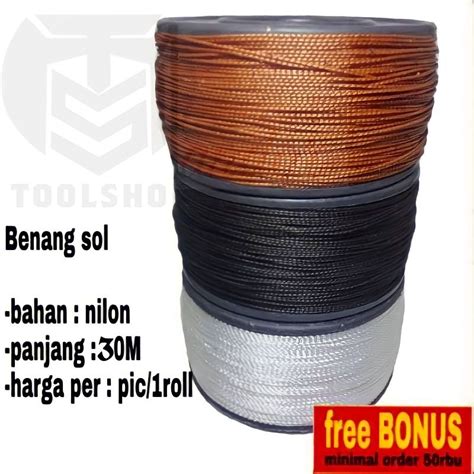 Jual Benang Sol Sepatu Benang Nilon Tali Nylon Bangunan Coklat Hitam