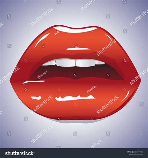 Illustration Glossy Lips Sexy Sweet Red 스톡 벡터로열티 프리 1260331531 Shutterstock