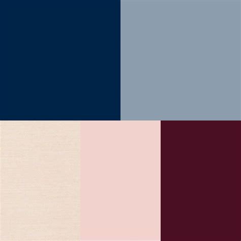 Navy Dusty Blue Champagne Blush And Burgundy Color Scheme Burgundy