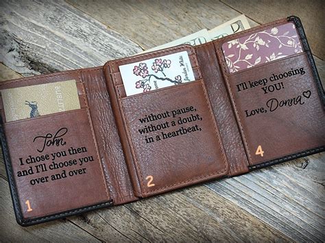 Personalized Mens Wallet Fathers Day T Idea Trifold Etsy