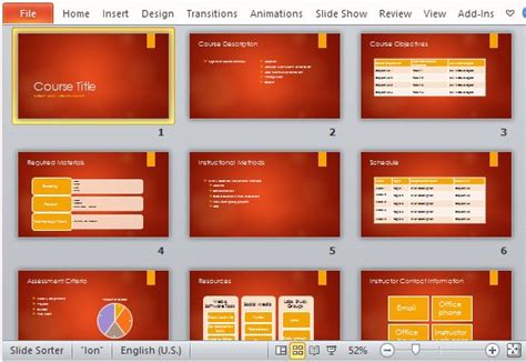 Academic Course Template for PowerPoint