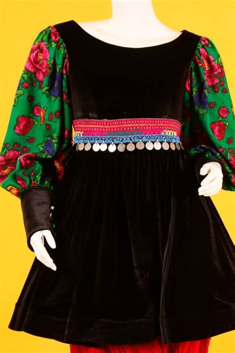 Afghani Black Velvet Short Rock With Red Afghani Shalwar Stylish Dress