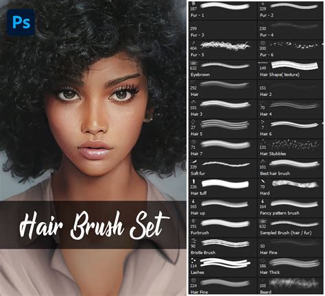 Photoshop Hair Texture Brushes 31 Hair Brushes Hair Fur Eyebrown Lashes Beard Etsy