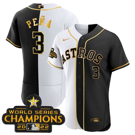 Men’S Astros 2023 Champions Gold Split Jersey – All Stitched – TXTrend Shop