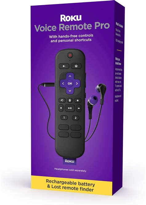 Amazon Roku Voice Remote Pro Rechargeable Tv Remote Control With