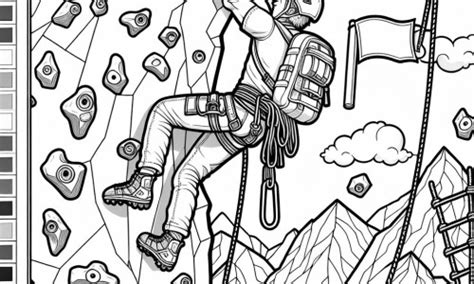 Dibujo Para Colorear De Escalada En La Monta A Descargar O Imprimir De