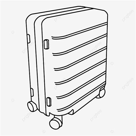 Travel Suitcase Hd Transparent Line Drawing Travel Suitcase Line