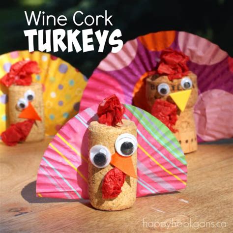 Wine Cork Turkey Decoration For Kids Happy Hooligans