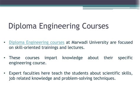 Diploma engineering courses at marwadi university | PPT | Free Download