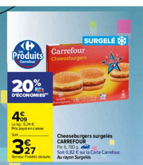 Promo Cheeseburgers Surgelés Carrefour chez Carrefour