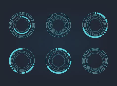 Futuristic Abstract Hud Circle Technology Elements Set Futuristic Hud Interface Vector