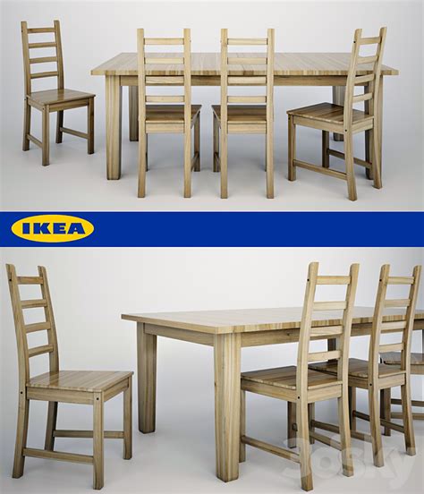 Ikea Sturnes Kaustby Table Chair 3d Model