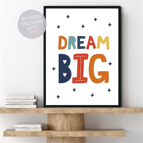 Dream Big Nursery Wall Art Dream Big Print Dream Big - Etsy