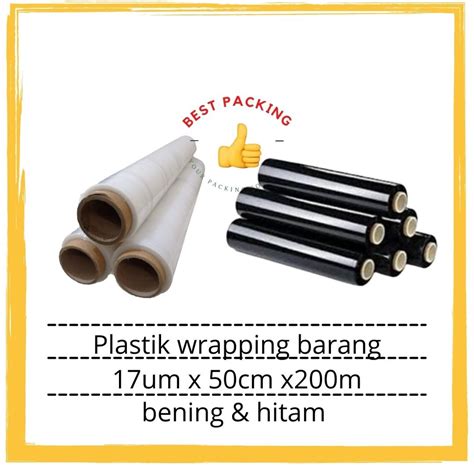 Jual Plastik Wrapping Barang Bening Hitam 50cm X 200m Shopee Indonesia