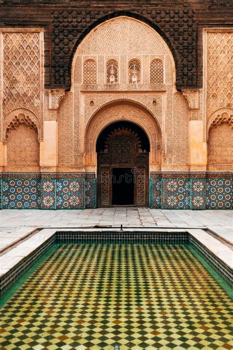 Colorful Ornamental Tiles At Moroccan Courtyard Stock Photo Image Of