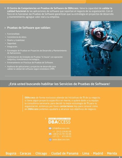 DBAccess Volante Comercial De Nuestros Servicios De Pruebas PDF