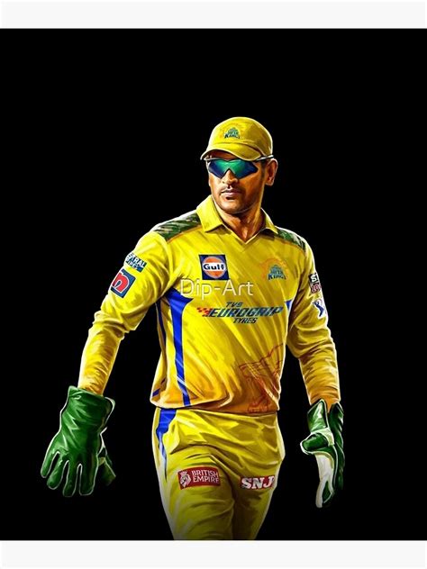 Ms Dhoni Chennai Super Kings Portrait Ipl 2023 Poster For Sale By