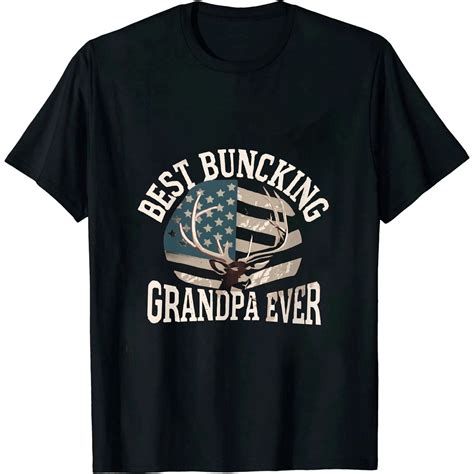 Best Bucking Grandpa Ever Camouflage Us Flag Deer Hunting T Shirt