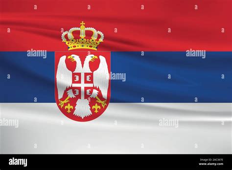 Waving Serbia Flag Official Colors And Ratio Correct Serbia National