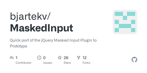 Github Bjartekv Maskedinput Quick Port Of The Jquery Masked Input