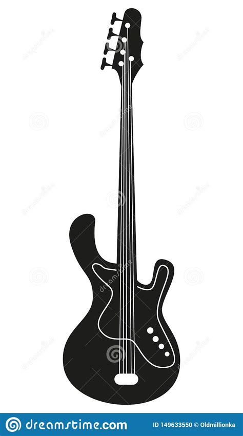 Guitarra El Ctrica En El Fondo Blanco Ilustraci N Del Vector