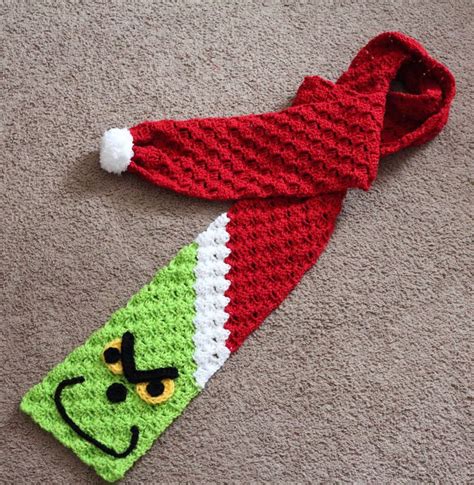 Green Monster Scarfchristmas Scarfgreen Santa Scarfmade To Order Etsy