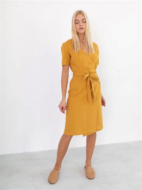 Brigitte Linen Wrap Dress Love And Confuse