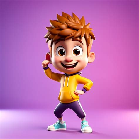 Personagem De Desenho Animado 3d 3d Feliz Ilustração De Desenhos