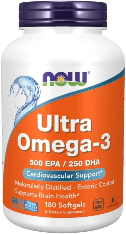 Now Foods Ultra Omega 3 500 Epa250 Dha 180 Softgels