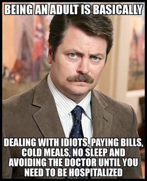 Pin By Baddestbidder On Character Humor Ron Swanson Quotes Memes